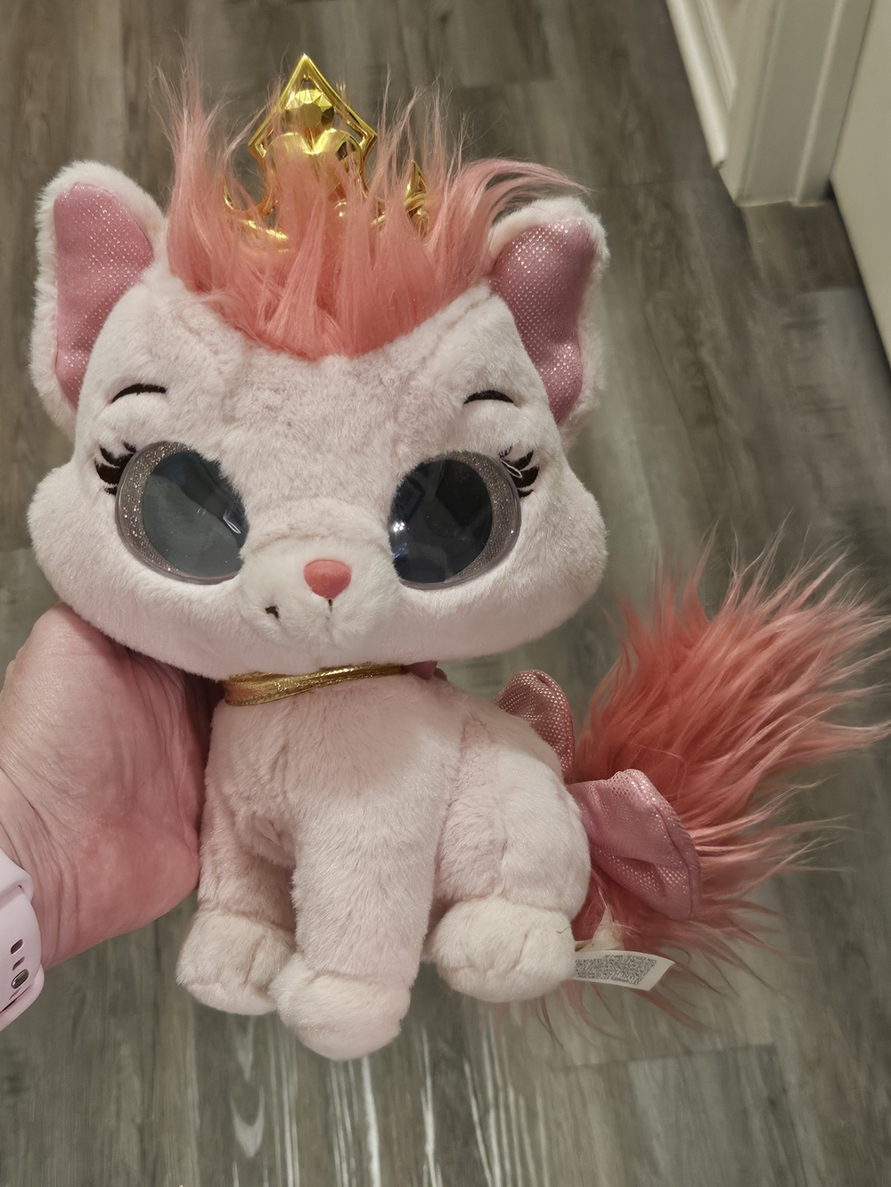 Pink Plush Princess Kitty Toy with Gold Crown